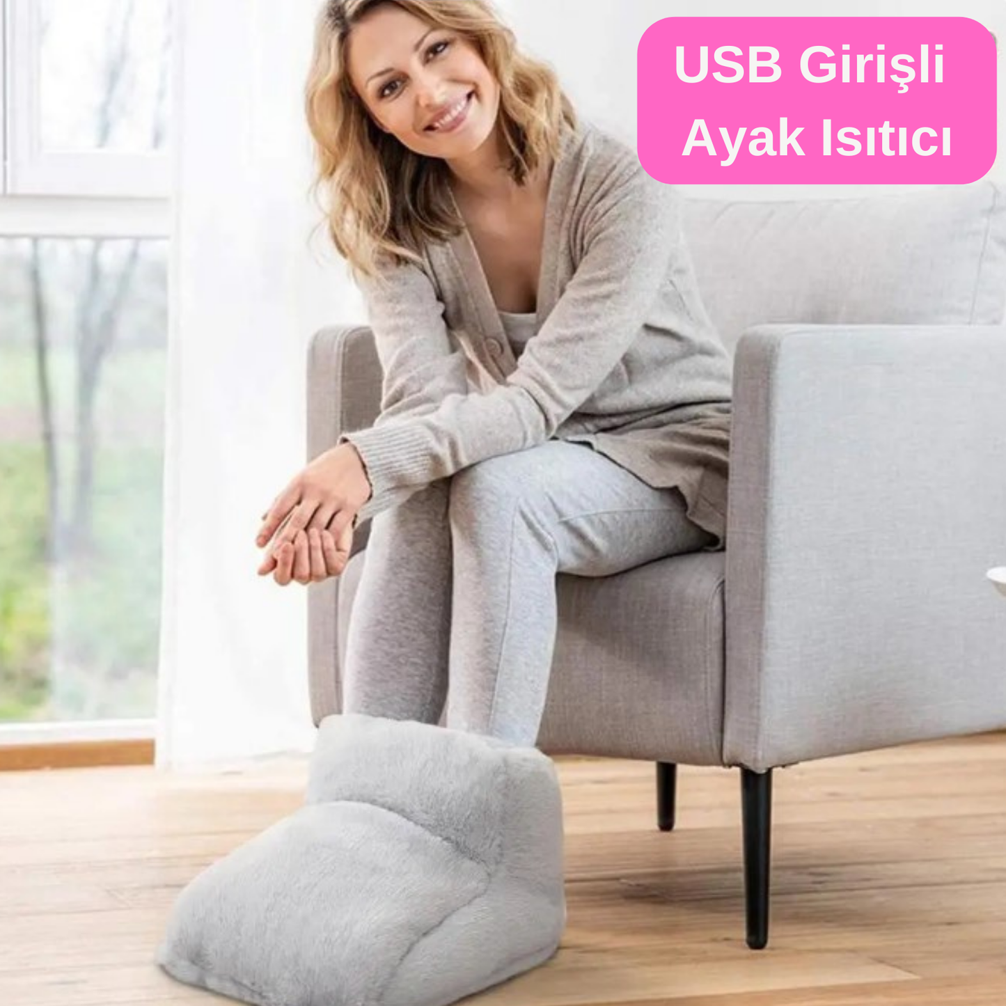 USB Girişli Elektrikli Ayak Isıtıcı Peluş